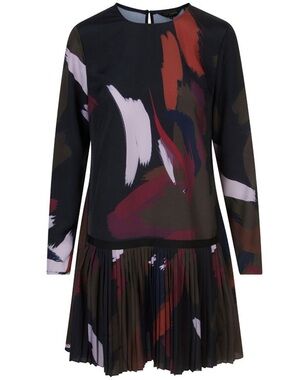 Ted Baker Rosarin Abstract Print Tunic dress Black brushstrokes office chic